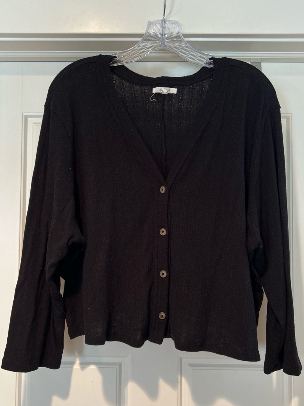 Maurices Black Button-Front Lightweight Cardigan
